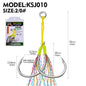 PROBEROS 5PC 1/0 2/0 3/0 4/0 5/0 6/0 Sea Fishing Tackle Slow Jigging Fishing Hook Glow Double Assist Hooks