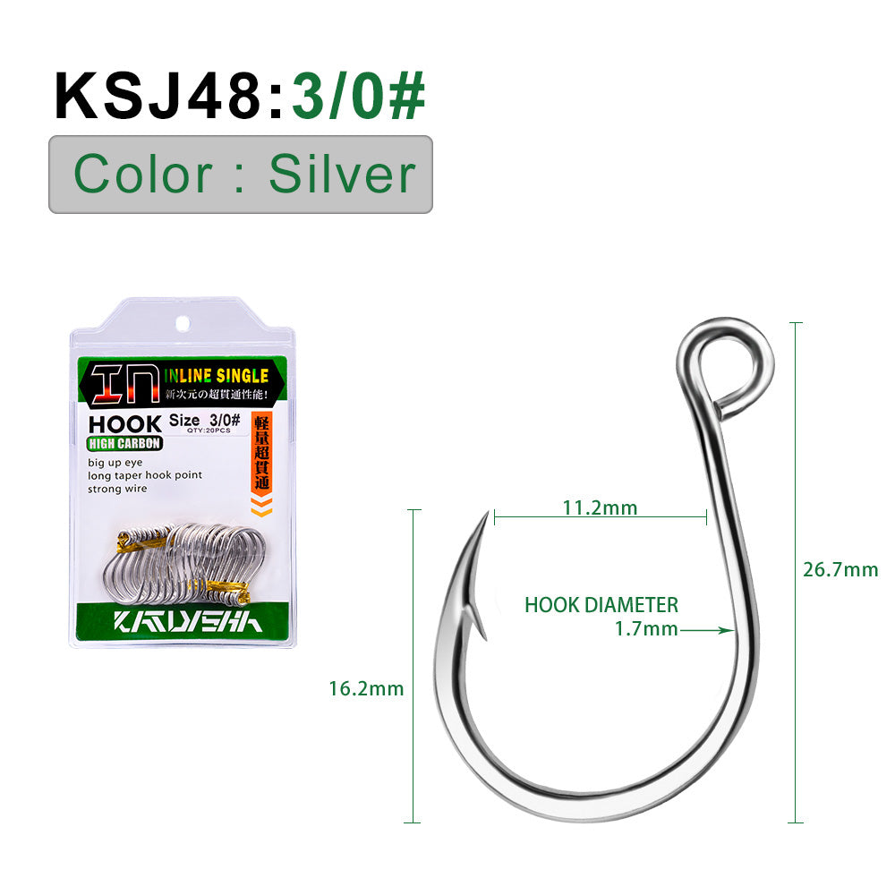 PROBEROS 5PACKAGE 20Pcs/package Crank Jig Head Fishing Hooks 1/0-5/0# Barbed Single Circle Carp Hooks High Carbon Steel Fishhooks Fishing Tackle