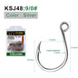 PROBEROS 5PACKAGE 20Pcs/package Crank Jig Head Fishing Hooks 1/0-5/0# Barbed Single Circle Carp Hooks High Carbon Steel Fishhooks Fishing Tackle