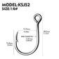 PROBEROS 20 pieces/bag, 5 bags with 100 pieces sold at onceSingle Fishing Hooks 6-4-2-1-1/0-2/0-3/0 Big Eye Fishhooks High Carbon Steel Barbed Sharp Hooks for Lure Pesca - Proberos