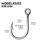 PROBEROS 20 pieces/bag, 5 bags with 100 pieces sold at onceSingle Fishing Hooks 6-4-2-1-1/0-2/0-3/0 Big Eye Fishhooks High Carbon Steel Barbed Sharp Hooks for Lure Pesca - Proberos