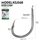 PROBEROS 10 pieces/bag, 5 bags with 50 pieces sold at once  Large Size Carp Fishing Hook Offset Circle Hook 1/0-4/0 Single Fly Fishing Jig Hook Barbed Sea Fishhook Tackle Accessories