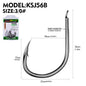 PROBEROS 10 pieces/bag, 5 bags with 50 pieces sold at once  Large Size Carp Fishing Hook Offset Circle Hook 1/0-4/0 Single Fly Fishing Jig Hook Barbed Sea Fishhook Tackle Accessories