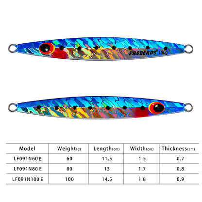PROBEROS 8PCS Metal Jig  60g 80g 100g  Shore Trolling Spoon Hard Fishing Lure Laser Body Shiny Luminous Tackles