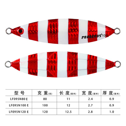 Proberos 8pcs Cebo de pesca de metal duro artificial Cebo de pesca de agua salada Cebo de pesca de hundimiento nocturno Cebo de pesca de metal