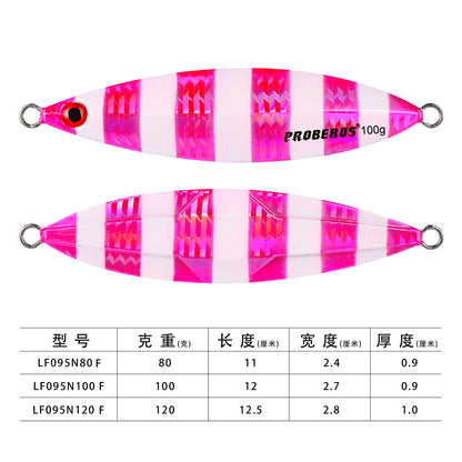 Proberos 8pcs Cebo de pesca de metal duro artificial Cebo de pesca de agua salada Cebo de pesca de hundimiento nocturno Cebo de pesca de metal