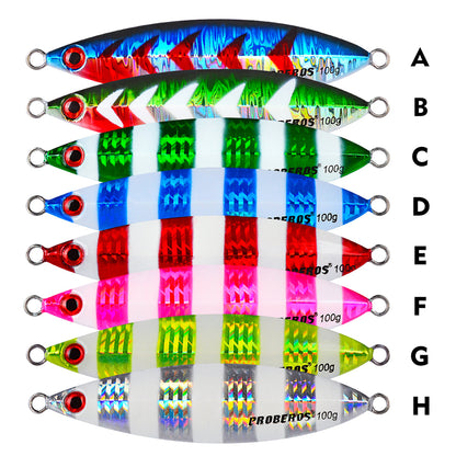 Proberos 8pcs Cebo de pesca de metal duro artificial Cebo de pesca de agua salada Cebo de pesca de hundimiento nocturno Cebo de pesca de metal