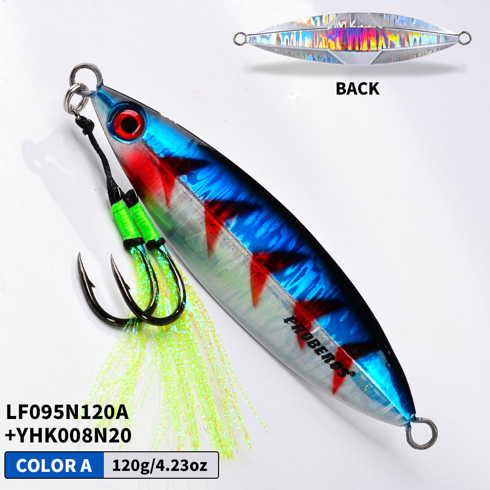 PROBEROS 8PCS Artificiale Metallo Duro Jigging Lures Pesca Acqua salata Jig Bait Immersione Luminosa Metallo Jigs Lure