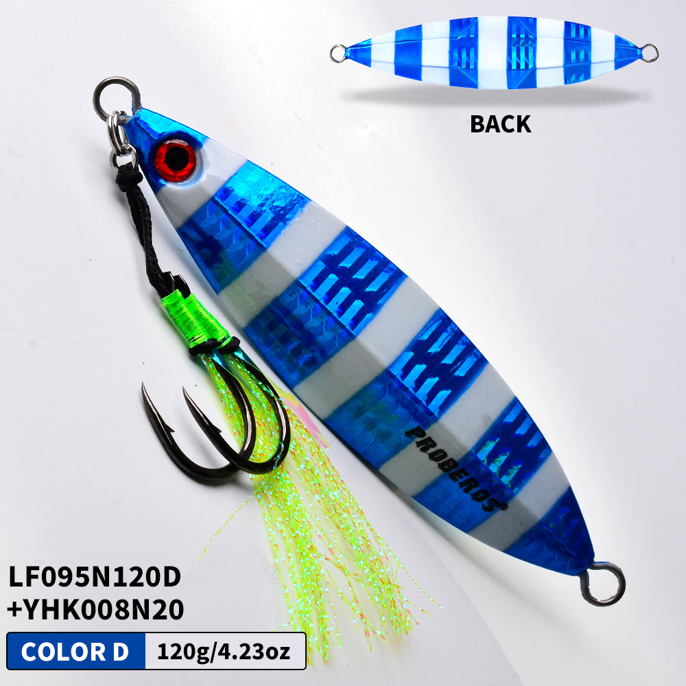 PROBEROS 8PCS Artificiale Metallo Duro Jigging Lures Pesca Acqua salata Jig Bait Immersione Luminosa Metallo Jigs Lure