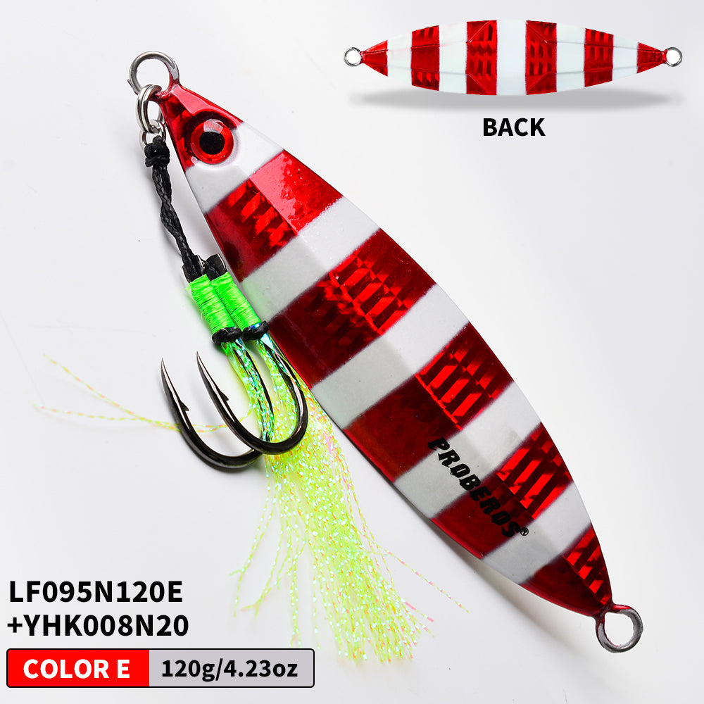 PROBEROS 8PCS Artificiale Metallo Duro Jigging Lures Pesca Acqua salata Jig Bait Immersione Luminosa Metallo Jigs Lure