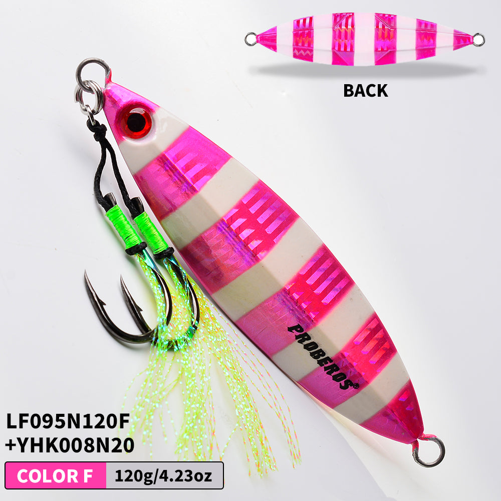 PROBEROS 8PCS Artificiale Metallo Duro Jigging Lures Pesca Acqua salata Jig Bait Immersione Luminosa Metallo Jigs Lure