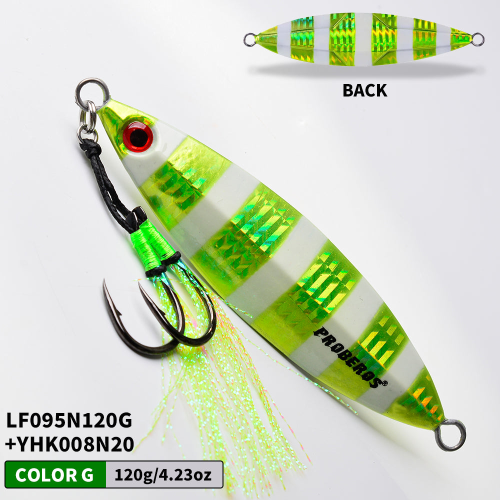 PROBEROS 8PCS Artificiale Metallo Duro Jigging Lures Pesca Acqua salata Jig Bait Immersione Luminosa Metallo Jigs Lure