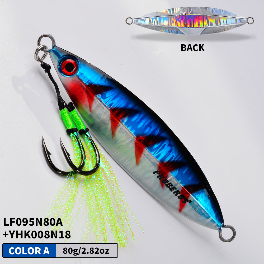 PROBEROS 8PCS Artificiale Metallo Duro Jigging Lures Pesca Acqua salata Jig Bait Immersione Luminosa Metallo Jigs Lure