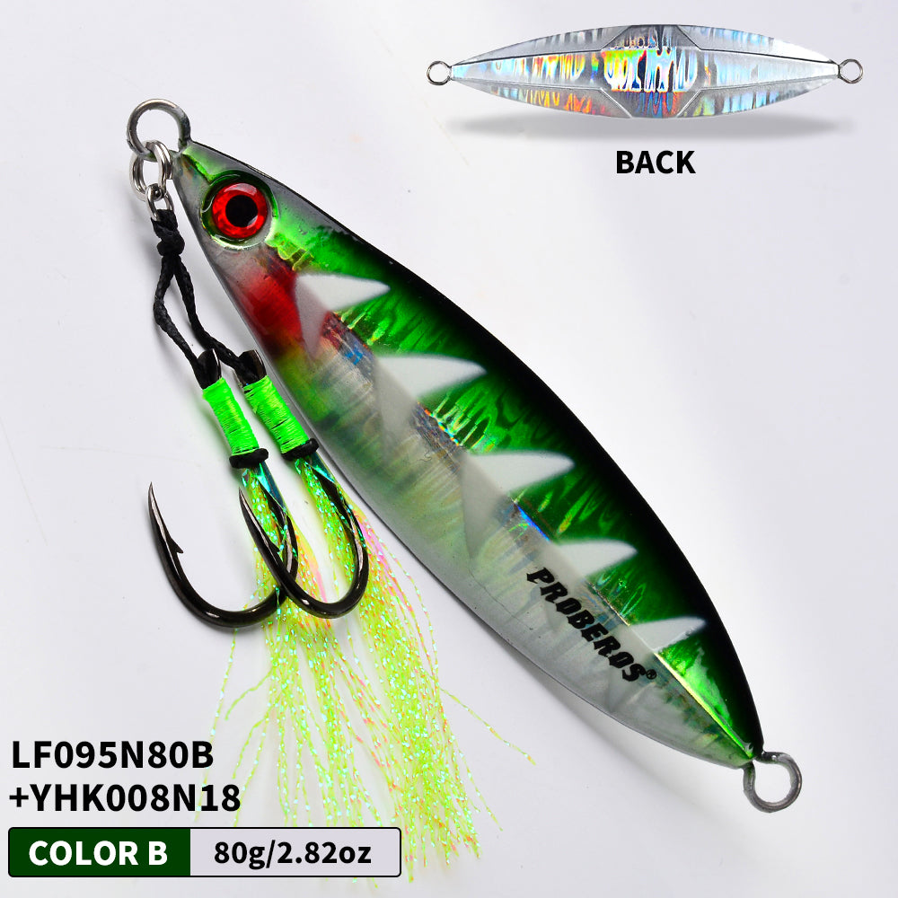 PROBEROS 8PCS Artificiale Metallo Duro Jigging Lures Pesca Acqua salata Jig Bait Immersione Luminosa Metallo Jigs Lure