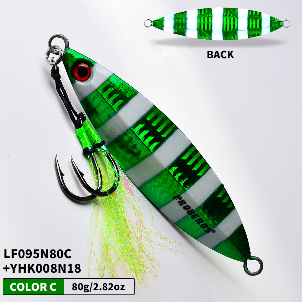 PROBEROS 8PCS Artificiale Metallo Duro Jigging Lures Pesca Acqua salata Jig Bait Immersione Luminosa Metallo Jigs Lure