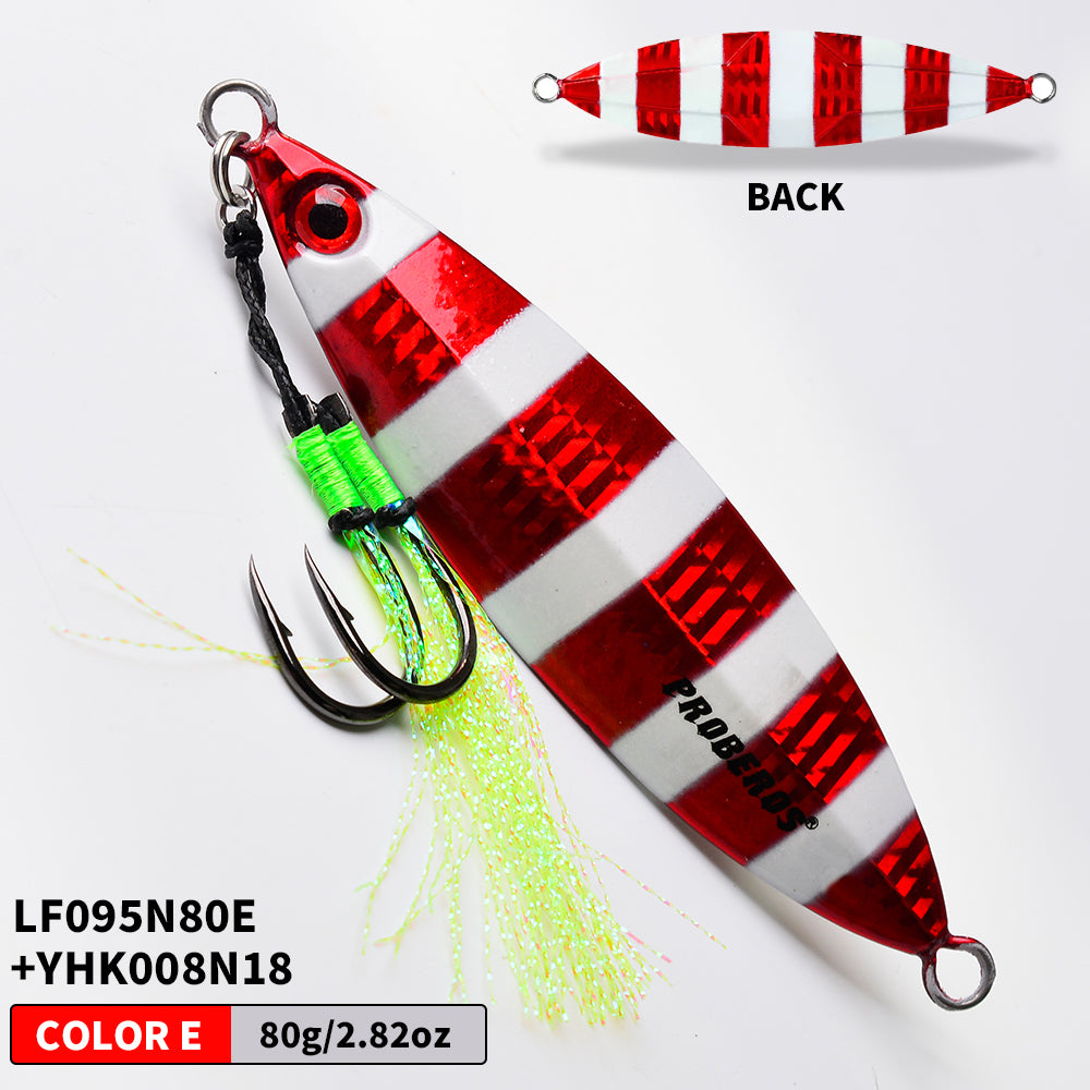 PROBEROS 8PCS Artificiale Metallo Duro Jigging Lures Pesca Acqua salata Jig Bait Immersione Luminosa Metallo Jigs Lure