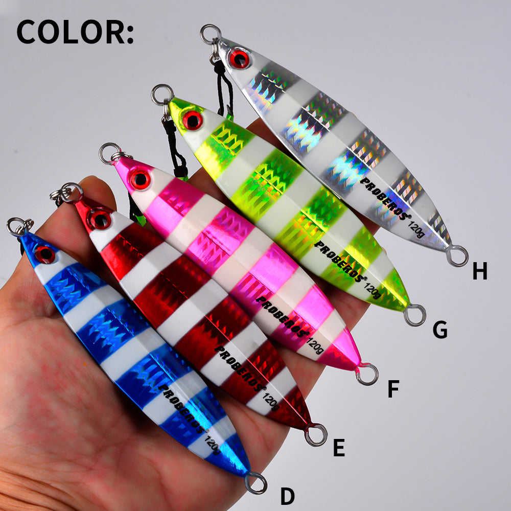 PROBEROS 8PCS Artificiale Metallo Duro Jigging Lures Pesca Acqua salata Jig Bait Immersione Luminosa Metallo Jigs Lure