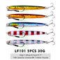 PROBEROS 5pcs Cranky Slow Pitch Jigs, 10g/20g/30g/40g/60g/80g, Luminous Metal Casting Lure, Saltwater Fishing Tackle for Amberjack, Lead, Easter/Independence Day/Thanksgiving/Christmas Festive Fishing Gear