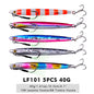 PROBEROS 5pcs Cranky Slow Pitch Jigs, 10g/20g/30g/40g/60g/80g, Luminous Metal Casting Lure, Saltwater Fishing Tackle for Amberjack, Lead, Easter/Independence Day/Thanksgiving/Christmas Festive Fishing Gear