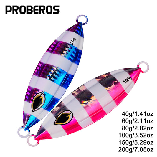 PROBEROS 5 件装慢沉跳汰鱼饵 - 海水金属勺形鱼饵，各种颜色人造硬饵，用于抛竿和跳汰，抛竿跳汰 | 反光鱼饵 | 耐用渔具，鱼饵