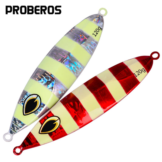 PROBEROS 5 件金属夹具鱼饵重量 80-120 克金属钓鱼夜光饵海水诱饵 Articulos De Pesca Isca 人造鱼