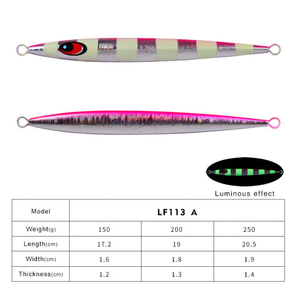 PROBEROS 5PCS Metal Jig Fishing Lure Slow Cast Hard Lure Jigging Spoon Artificial Shore Metal Bait Sea Tackle 150G 200G 250G