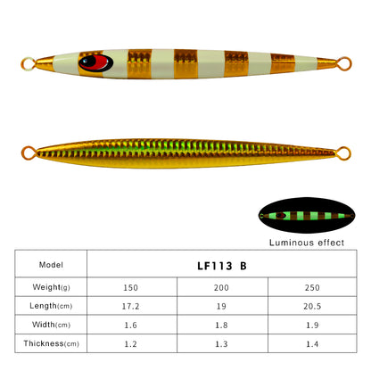 PROBEROS 5PCS Metal Jig Fishing Lure Slow Cast Hard Lure Jigging Spoon Artificial Shore Metal Bait Sea Tackle 150G 200G 250G