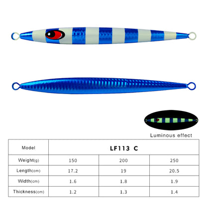 PROBEROS 5PCS Metal Jig Fishing Lure Slow Cast Hard Lure Jigging Spoon Artificial Shore Metal Bait Sea Tackle 150G 200G 250G