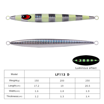 PROBEROS 5PCS Metal Jig Fishing Lure Slow Cast Hard Lure Jigging Spoon Artificial Shore Metal Bait Sea Tackle 150G 200G 250G