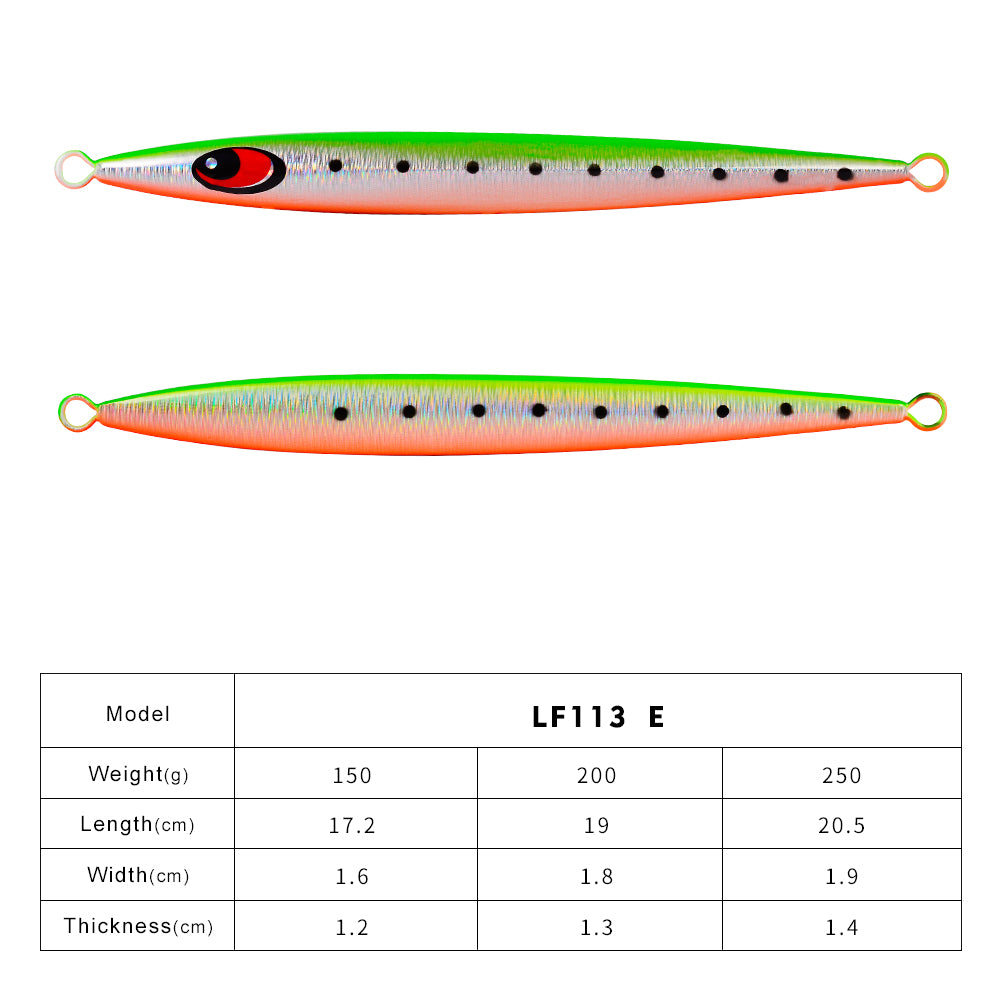 PROBEROS 5PCS Metal Jig Fishing Lure Slow Cast Hard Lure Jigging Spoon Artificial Shore Metal Bait Sea Tackle 150G 200G 250G