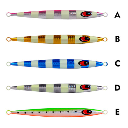 PROBEROS 5PCS Metal Jig Fishing Lure Slow Cast Hard Lure Jigging Spoon Artificial Shore Metal Bait Sea Tackle 150G 200G 250G