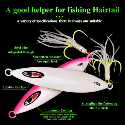 PROBEROS LF118 Slow Jigging Lure Glow Saltwater Jig 80g-300g
