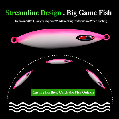 PROBEROS LF118 Slow Jigging Lure Glow Saltwater Jig 80g-300g