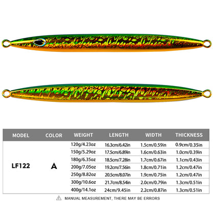 PROBEROS Lead Slow Jigging Lure Glow in Dark Luminous Stripe 3D Fish Eye Saltwater Tuna Fishing Bait 120g-400g (1PC Pack)