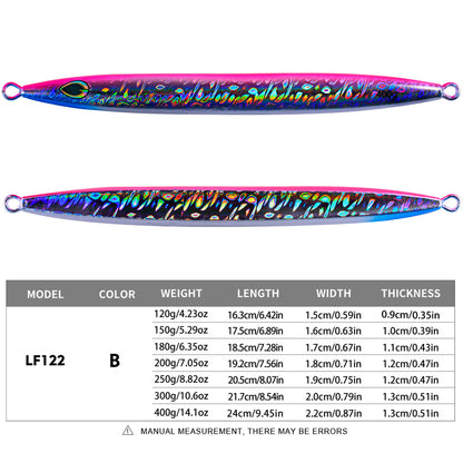 PROBEROS Lead Slow Jigging Lure Glow in Dark Luminous Stripe 3D Fish Eye Saltwater Tuna Fishing Bait 120g-400g (1PC Pack)