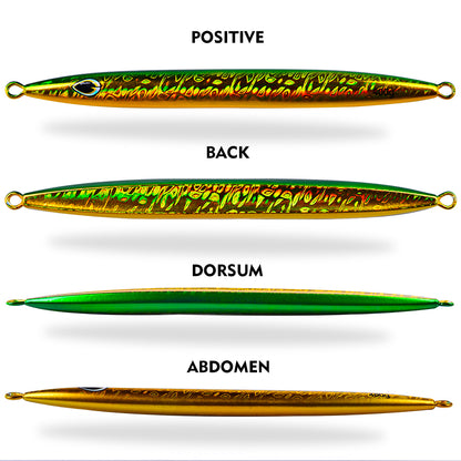 PROBEROS Lead Slow Jigging Lure Glow in Dark Luminous Stripe 3D Fish Eye Saltwater Tuna Fishing Bait 120g-400g (1PC Pack)