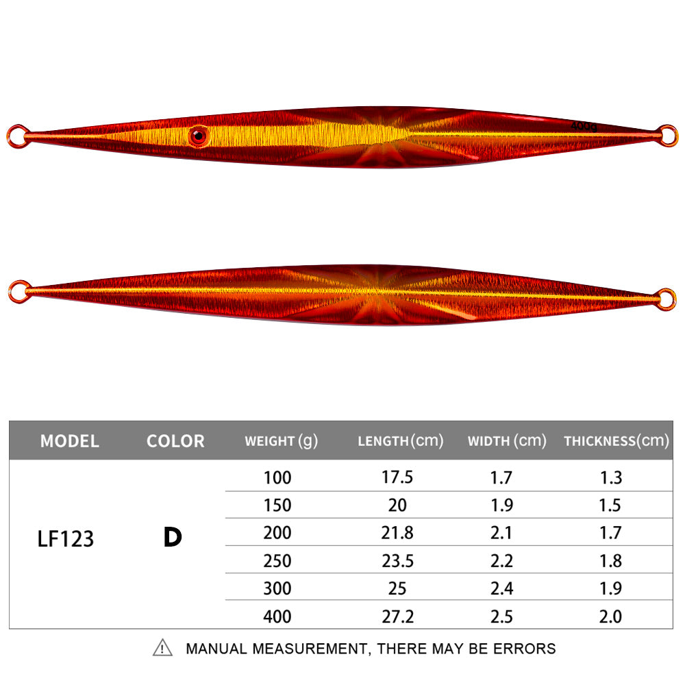 PROBEROS 5pcs 100g-400g Luminous Effect Metal Slow Jig Lure Jigging Fast Sinking iron plate Fishing Hard Lure Baits Trolling Tackle