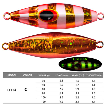 PROBEROS 5 件装慢沉跳汰鱼饵 - 海水金属勺形鱼饵，多种颜色，用于抛投的人造硬饵钓具，抛投跳汰机 | 反光鱼饵 | 耐用钓具，鱼饵