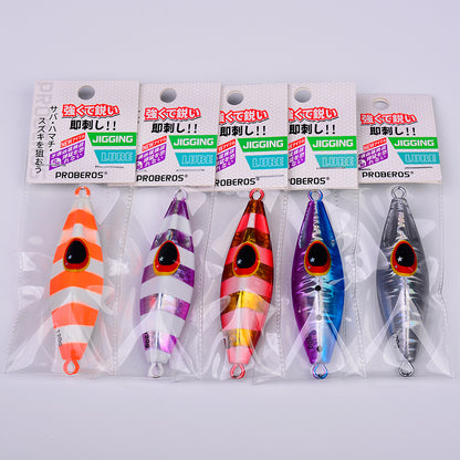 PROBEROS 5 件装慢沉跳汰鱼饵 - 海水金属勺形鱼饵，多种颜色，用于抛投的人造硬饵钓具，抛投跳汰机 | 反光鱼饵 | 耐用钓具，鱼饵