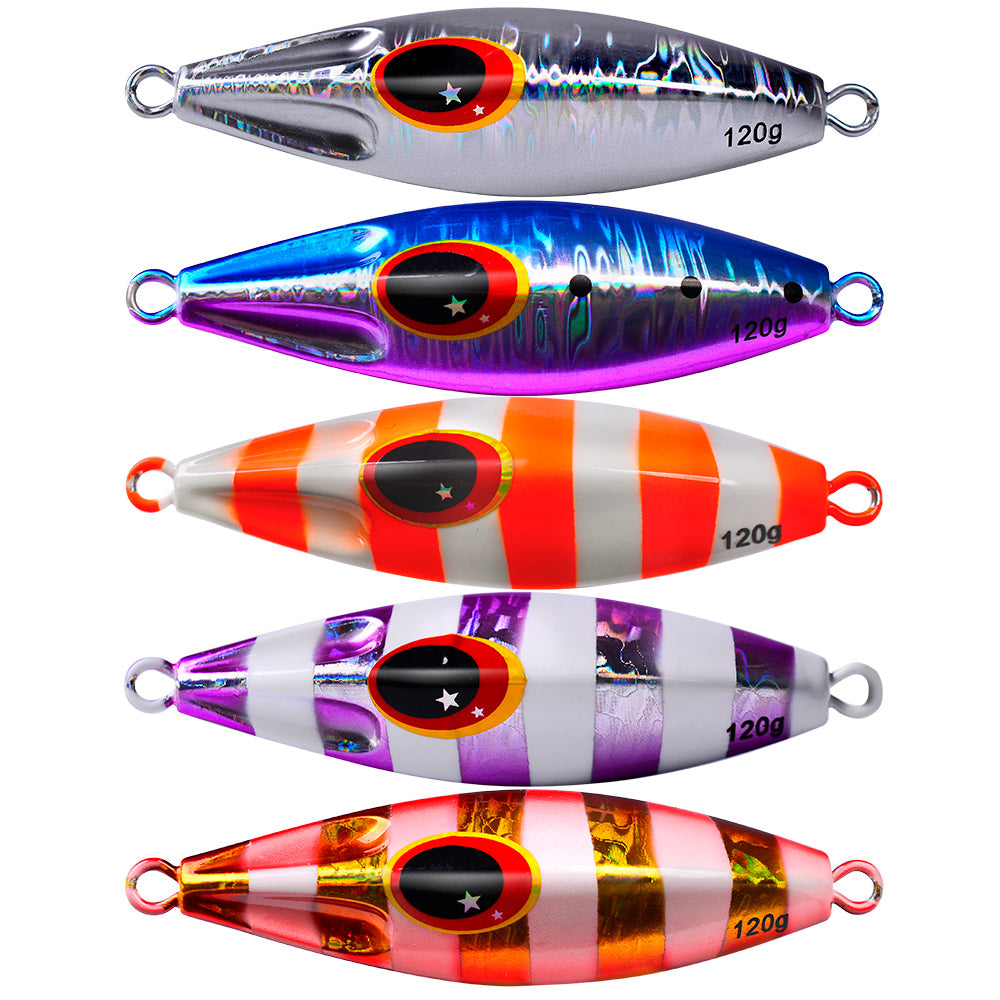 PROBEROS 5PCS Slow Sinking Jigging Fishing Lures - Saltwater Metal Spoon Baits, Assorted Colors, Artificial Hard Bait Tackle for Casting, Casting Jigs | Reflective Fishing Lures | Durable Fishing Tackle, Fishing Bait