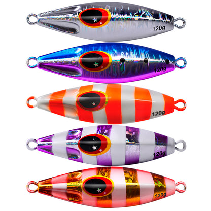 PROBEROS 5PCS Slow Sinking Jigging Fishing Lures - Saltwater Metal Spoon Baits, Assorted Colors, Artificial Hard Bait Tackle for Casting, Casting Jigs | Reflective Fishing Lures | Durable Fishing Tackle, Fishing Bait