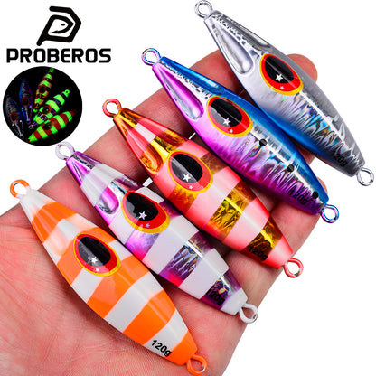 PROBEROS 5 件装慢沉跳汰鱼饵 - 海水金属勺形鱼饵，多种颜色，用于抛投的人造硬饵钓具，抛投跳汰机 | 反光鱼饵 | 耐用钓具，鱼饵