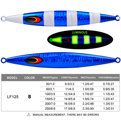 PROBEROS LF125 Slow Jigging Lure Saltwater Bait 30g-250g