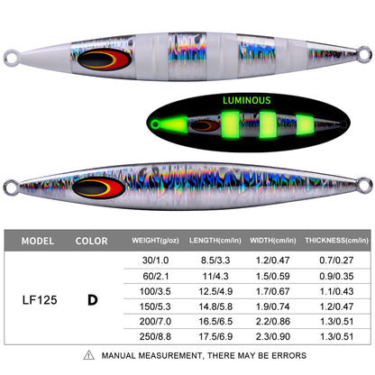 PROBEROS LF125 Slow Jigging Lure Saltwater Bait 30g-250g
