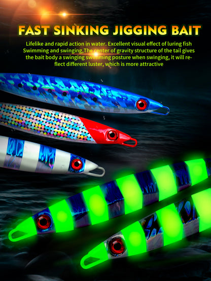 PROBEROS LF129 Lead Slow Jiging Lure 3D Eye 70g-90g Saltwater Fishing Bait