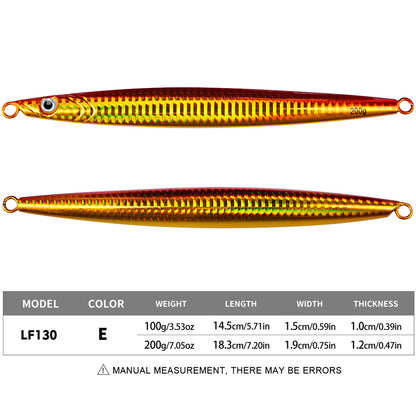 PROBEROS Lead Slow Jigging Lure Glow in Dark 3D Eye Saltwater Fishing Bait 100g-200g (1PC Pack, A-E 5 Colors)