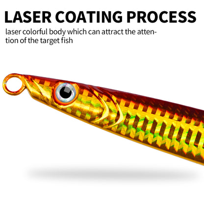 PROBEROS Lead Slow Jigging Lure Glow in Dark 3D Eye Saltwater Fishing Bait 100g-200g (1PC Pack, A-E 5 Colors)
