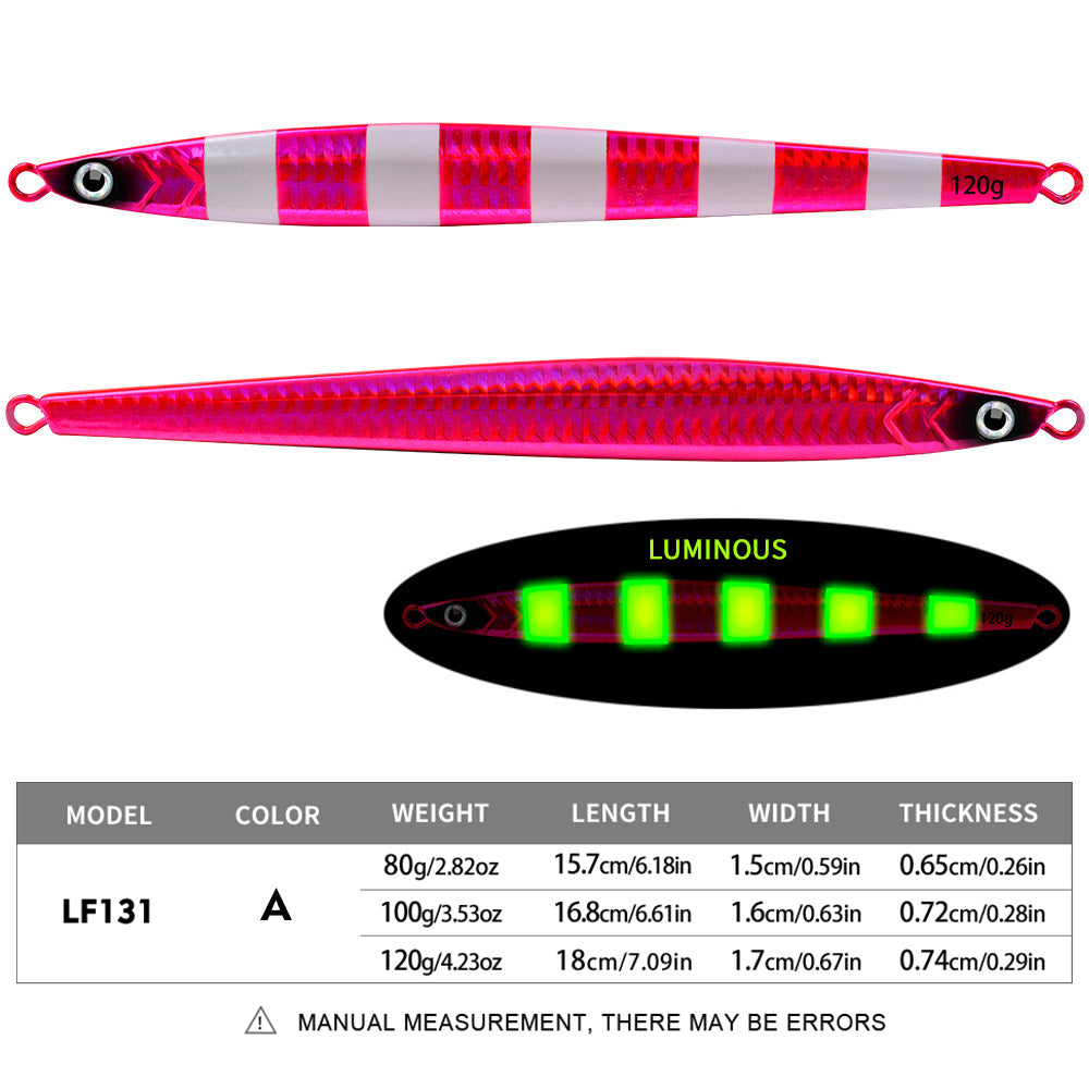 PROBEROS 5PCS Drag Metal Jig Cucchiaio 80g-100g-120g Trolling Jigging Pesce Basszus Hard Bait Fast affondamento Pesca Lure WobblerLure