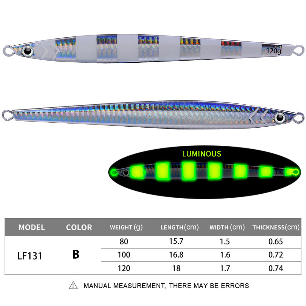 PROBEROS 5PCS Drag Metal Jig Spoon 80g-100g-120g Trolling Jigging Fish Sea Bass Hard Bait Fast Sinking Fishing Lure WobblerLure