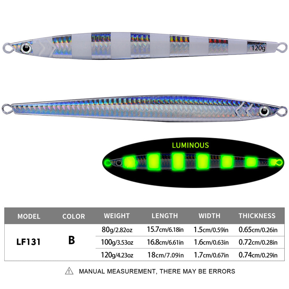 PROBEROS 5PCS Drag Metal Jig Cucchiaio 80g-100g-120g Trolling Jigging Pesce Basszus Hard Bait Fast affondamento Pesca Lure WobblerLure